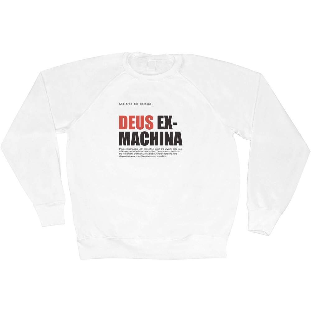 Extra Large 'Deus Ex Machina latin text ' Adult Sweatshirt / Sweater / Jumper (SW00129492)