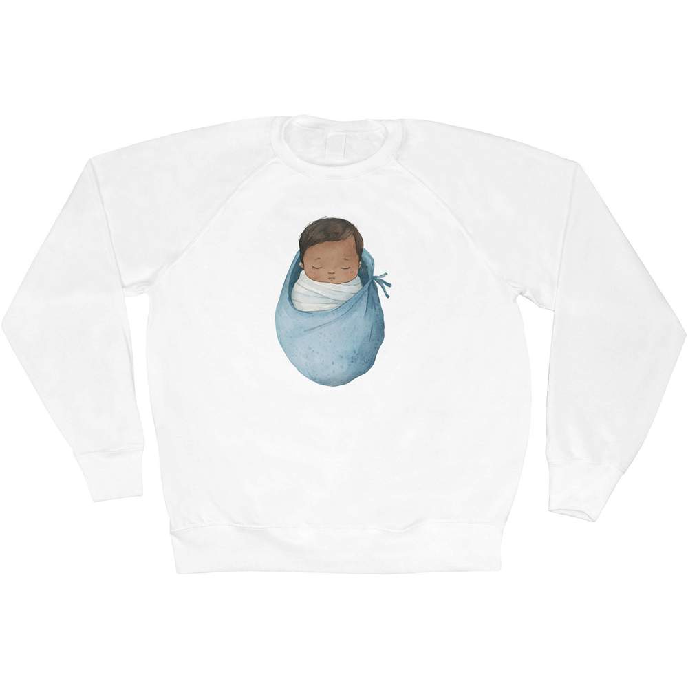 Sweatshirt / Pullover / Pulli für Erwachsene "Schlafendes Baby in blau" (SW052976) - Bild 5 von 5