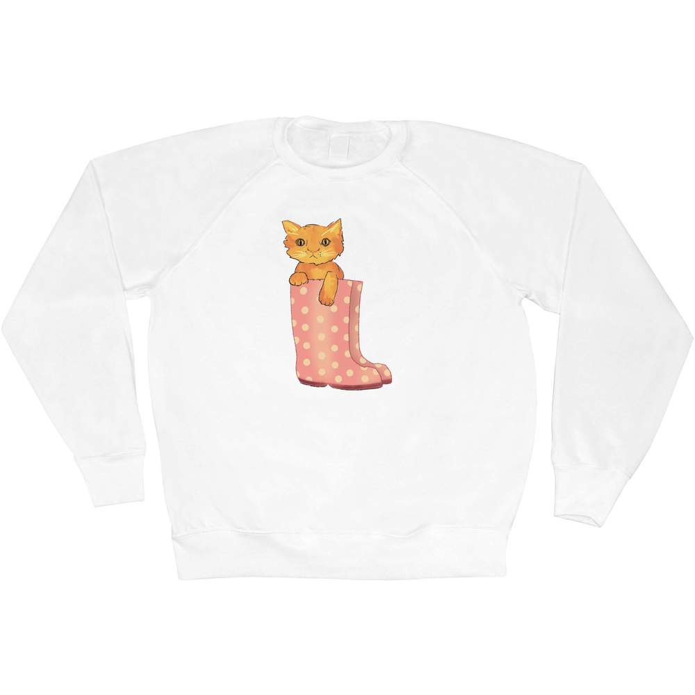 Extra Large 'Kitten In Wellington Boots' Adult Sweatshirt / Sweater / Jumper (SW00167564)