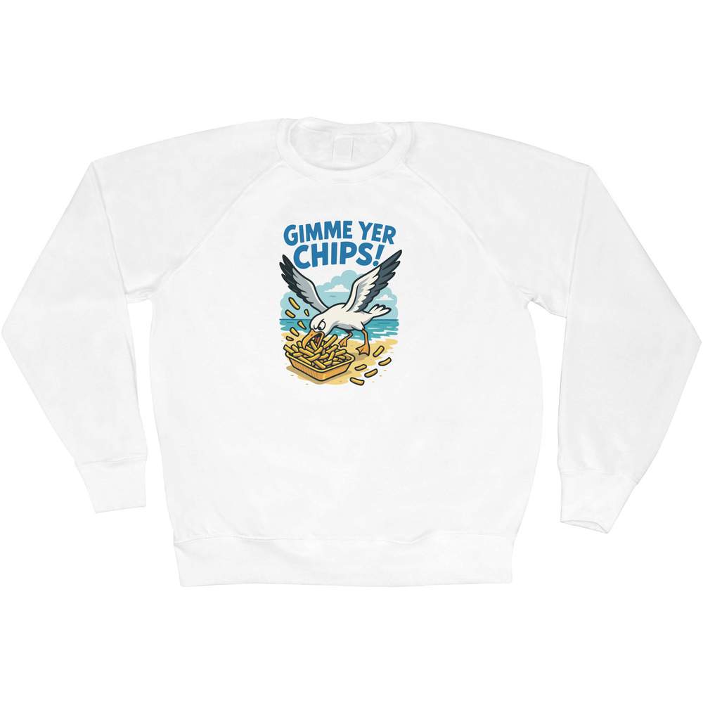 Extra Large 'Gimme Your Chips Seagull' Adult Sweatshirt / Sweater / Jumper (SW00171060)