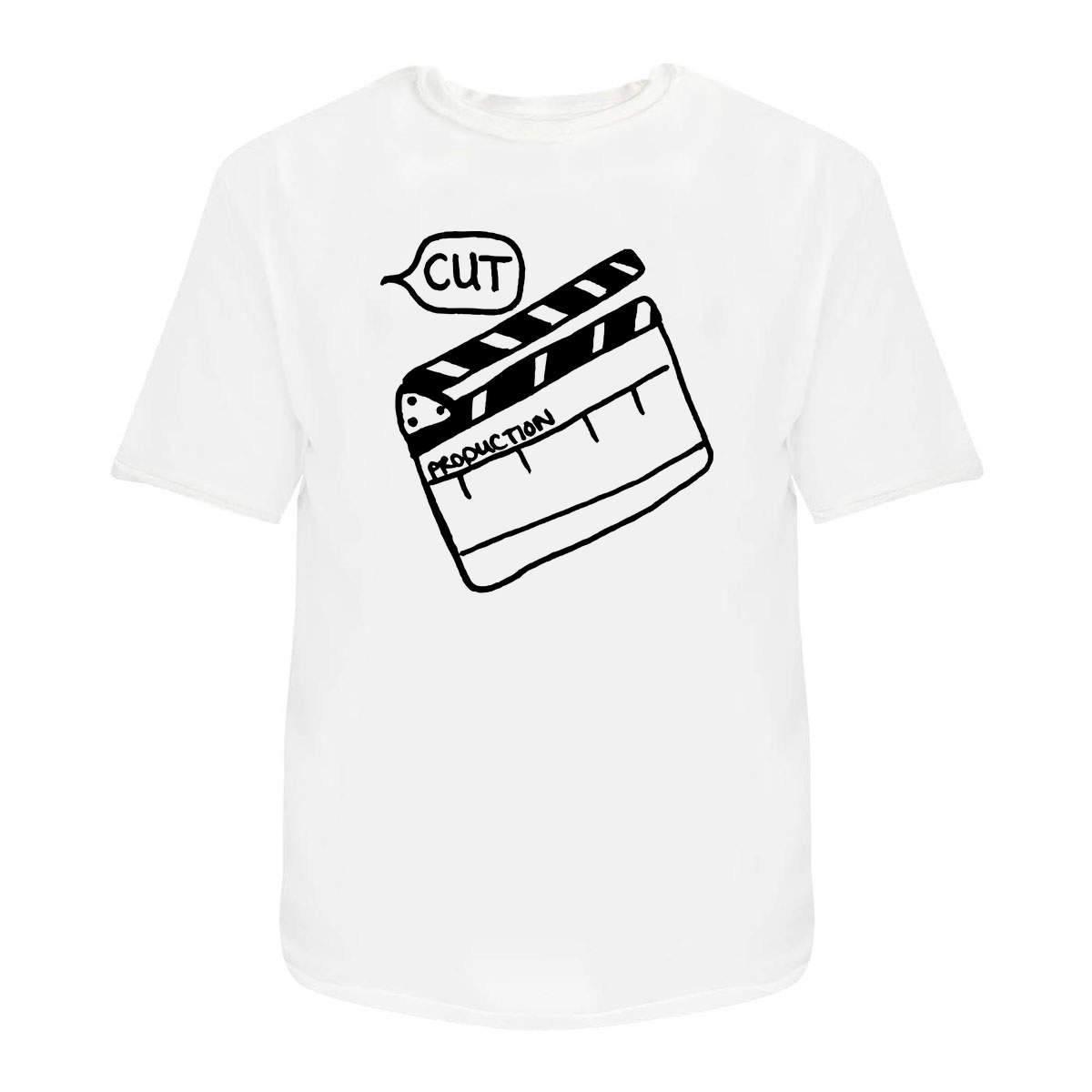 'Directors Clapper Board' Unisex T-Shirt -  100 % Cotton, White, L (TA00015435)