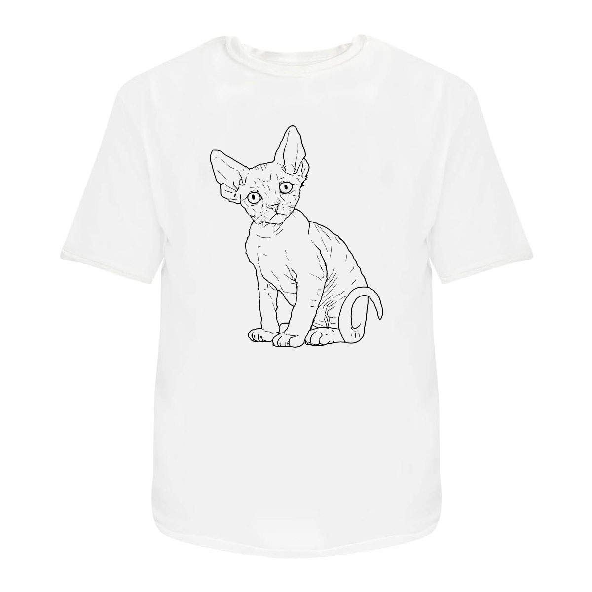 'Devon Rex Kitten' Unisex T-Shirt -  100 % Cotton, White, L (TA00076603)