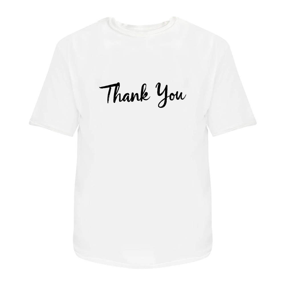 'Thank You' Unisex T-Shirt - 100 % Cotton, White, L (TA00339470)