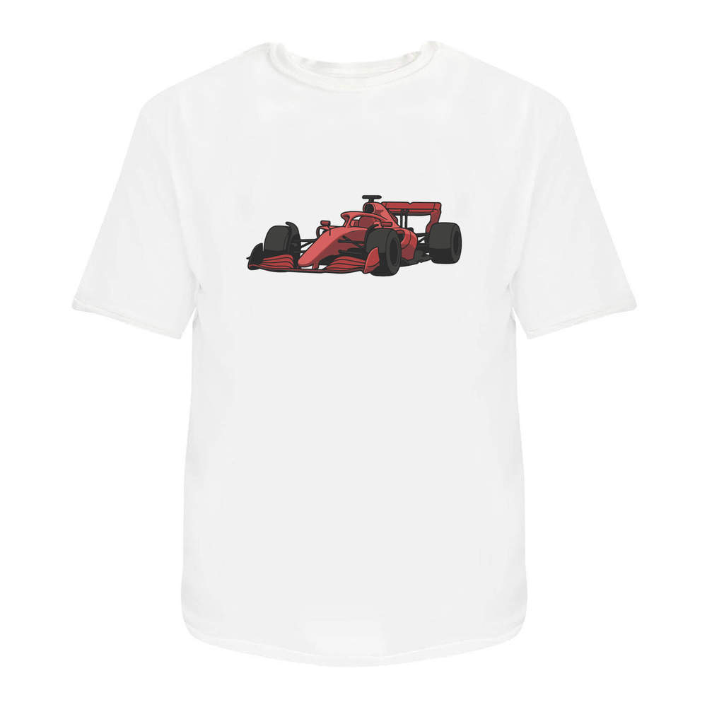 'Racing Car' Unisex T-Shirt -  100 % Cotton, White, L (TA00427648)