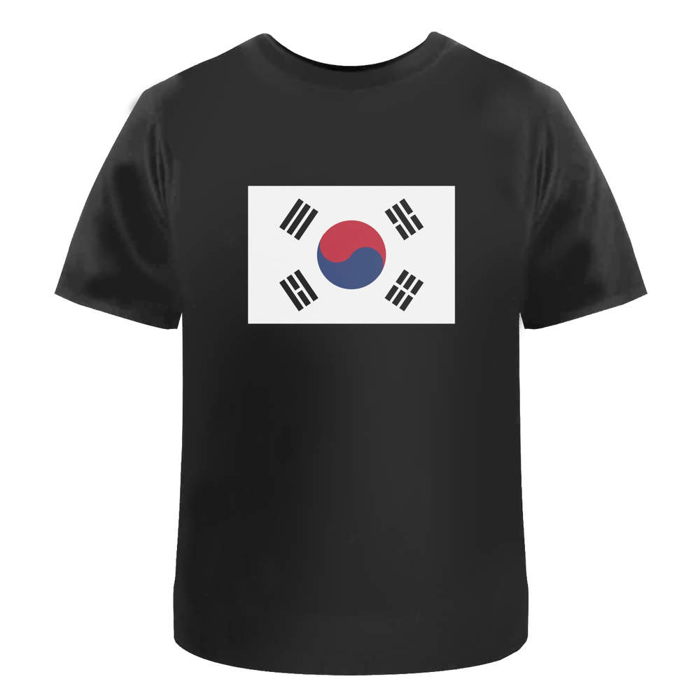 'South Korea Flag' Unisex T-Shirt - 100 % Cotton, Black, L (TA00127379)