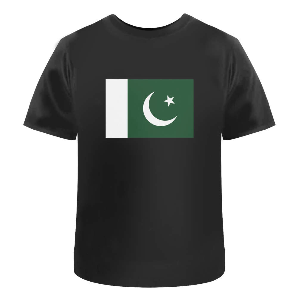 'Pakistan Flag' Unisex T-Shirt - 100 % Cotton, Black, L (TA00127515)