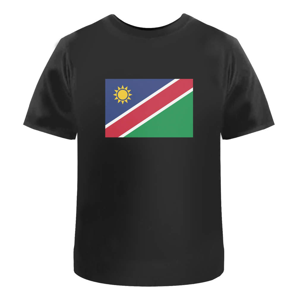 'Namibia Flag' Unisex T-Shirt - 100 % Cotton, Black, L (TA00129563)