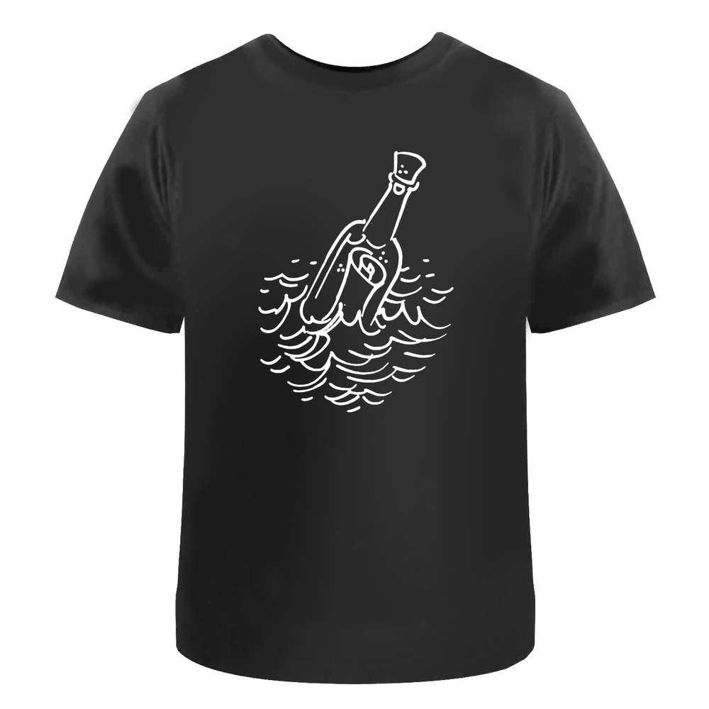 'Message In A Bottle' Unisex T-Shirt - 100 % Cotton, Black, L (TA00133599)