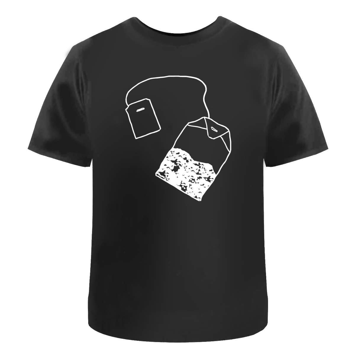 'Tea Bag' Unisex T-Shirt - Black, L - Graphic Tee, 100% Cotton Short Sleeve Top for Men and Women (TA00138235)