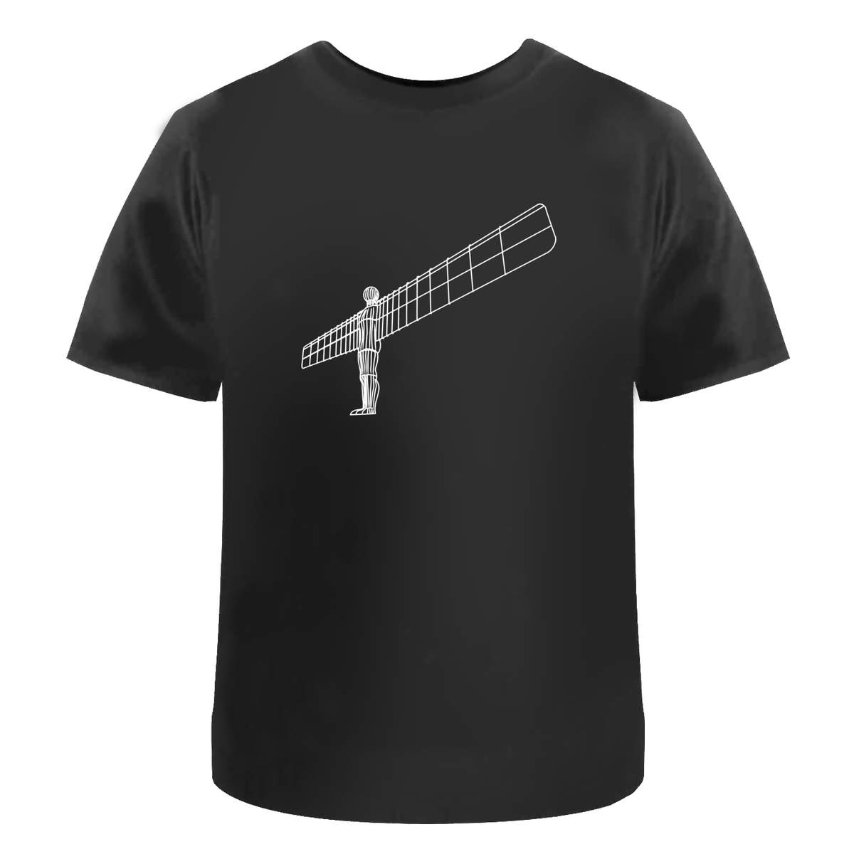 'Angel Of The North' Unisex T-Shirt - Black, L - Graphic Tee, 100% Cotton Short Sleeve Top for Men and Women (TA00187858)