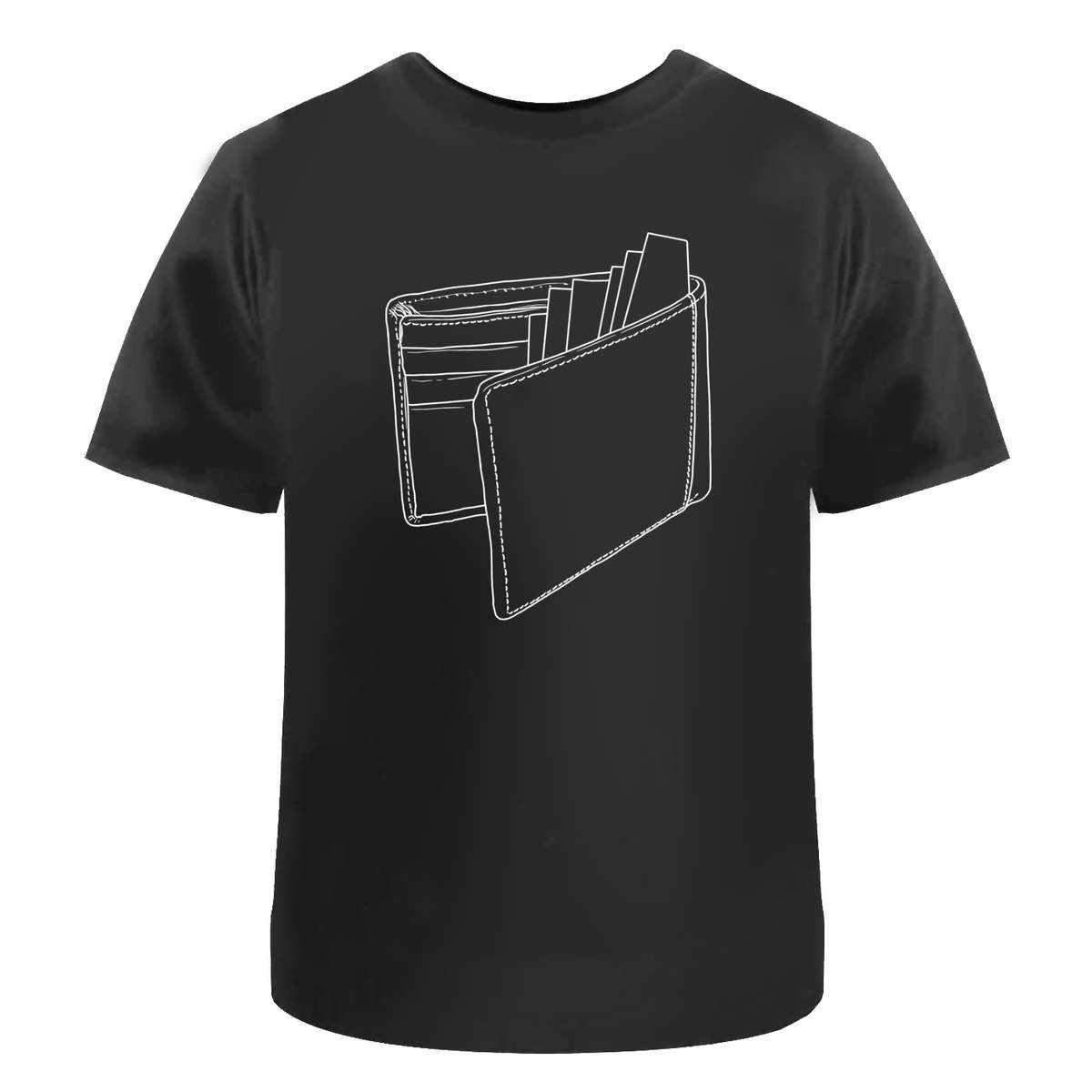 'Leather Wallet' Unisex T-Shirt -  100 % Cotton, Black, L (TA00200986)