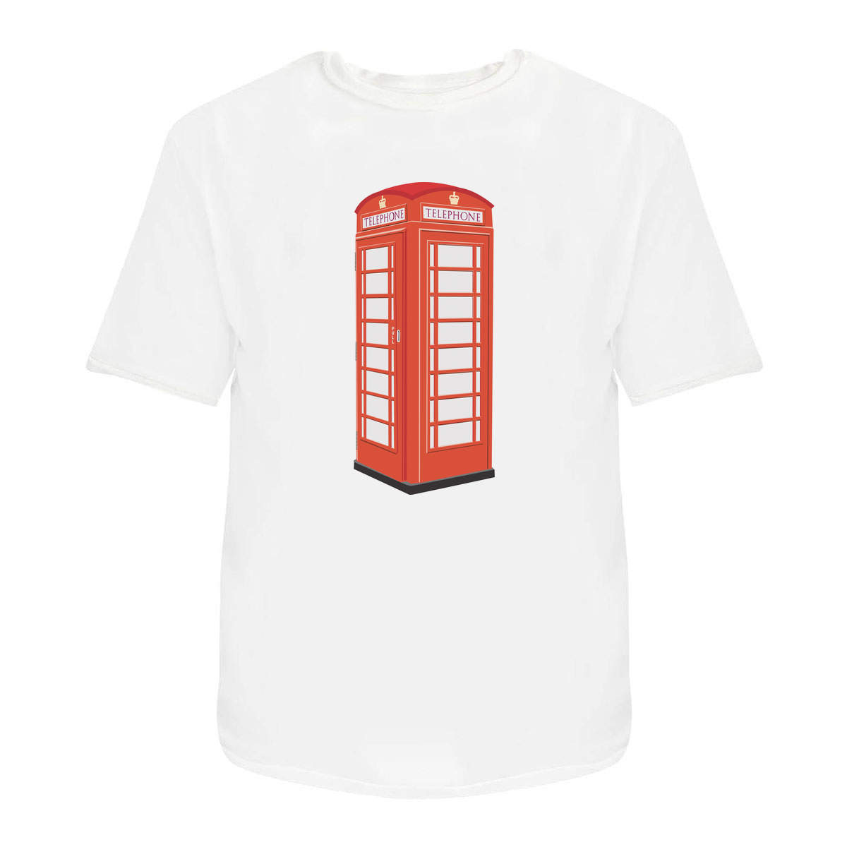 'Telephone Box' Unisex T-Shirt -  100 % Cotton, White, M (TA00034786)
