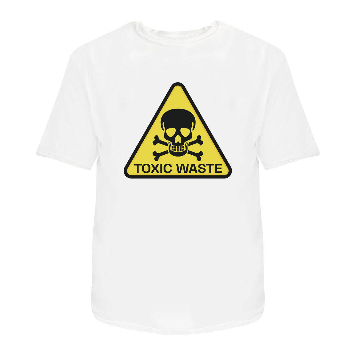 'Toxic Waste Sign' Unisex T-Shirt - White, M - Graphic Tee, 100% Cotton Short Sleeve Top for Men and Women (TA00039970)