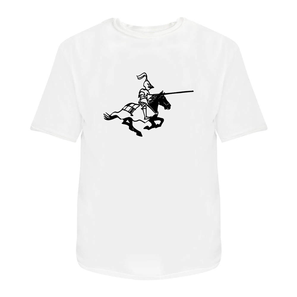 'Jousting Knight' Unisex T-Shirt - 100 % Cotton, White, M (TA00042526)