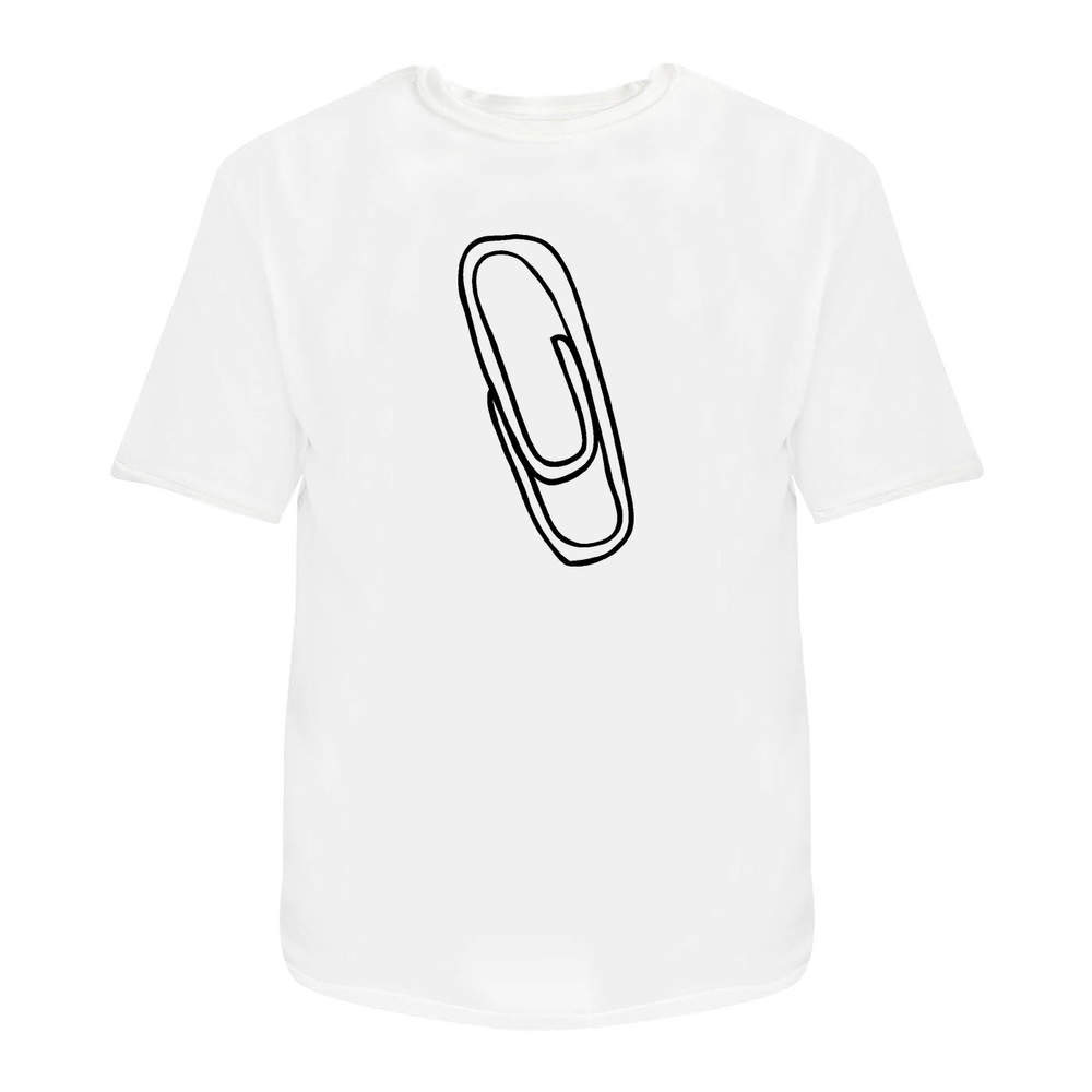 'Paper Clip' Unisex T-Shirt - 100 % Cotton, White, M (TA00055558)