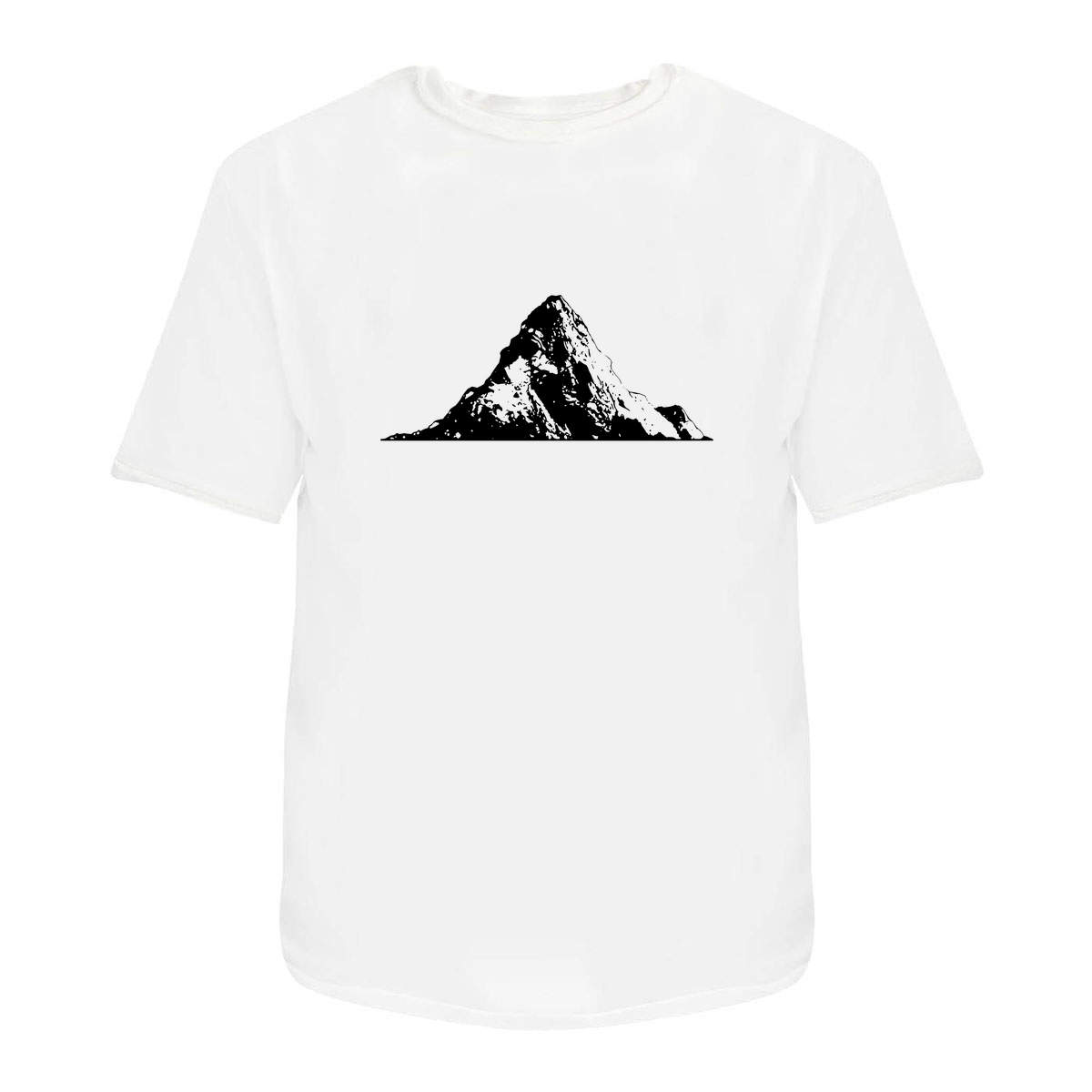 'Mount Everest Peak' Unisex T-Shirt - White, M - Graphic Tee, 100% Cotton Short Sleeve Top for Men and Women (TA00073606)