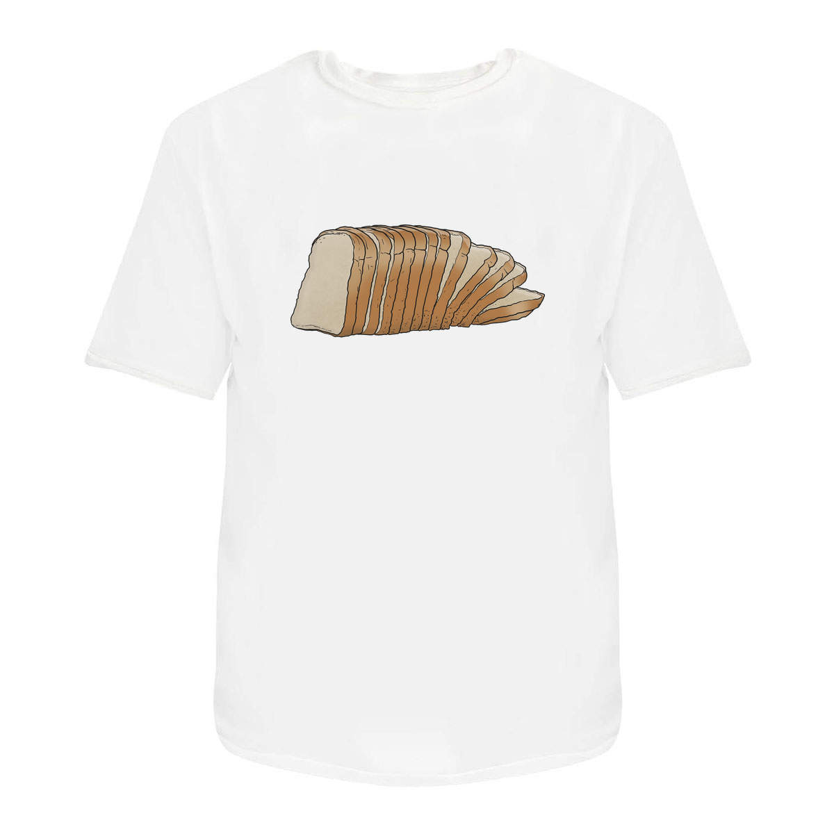 'Sliced White Bread' Unisex T-Shirt -  100 % Cotton, White, M (TA00075962)