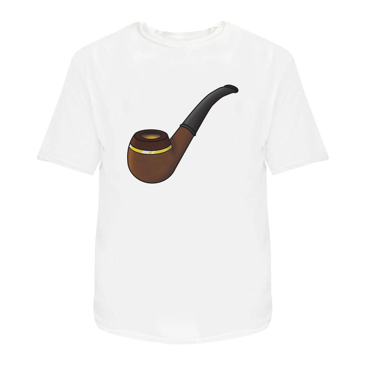 'Smoking Pipe' Unisex T-Shirt - White, M - Graphic Tee, 100% Cotton Short Sleeve Top for Men and Women (TA00079254)