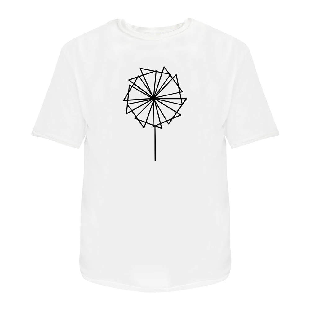 'Geometric Windmill' Unisex T-Shirt - 100 % Cotton, White, M (TA00084150)