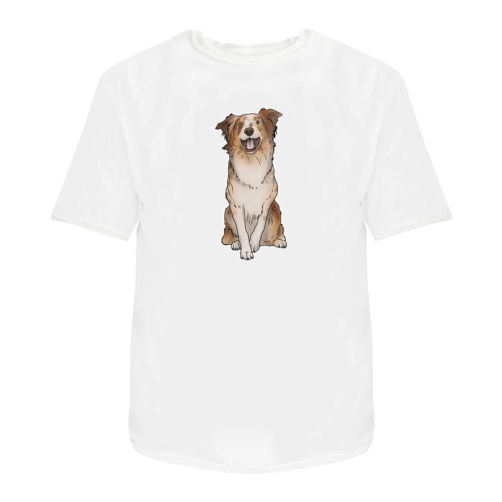 'Australian Shepherd' Unisex T-Shirt - 100 % Cotton, White, M (TA00091050)
