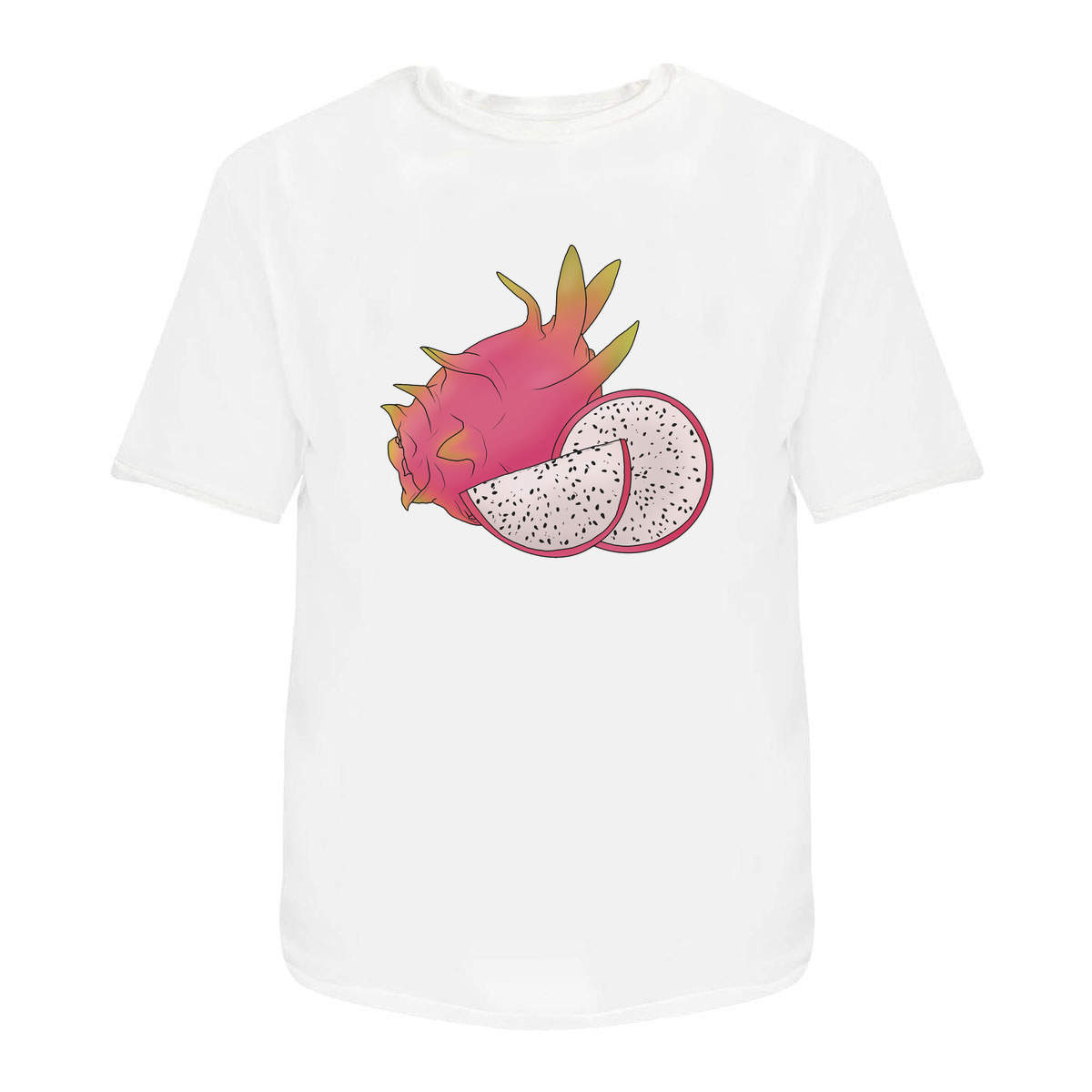 'Pink Dragon Fruit' Unisex T-Shirt -  100 % Cotton, White, M (TA00206877)