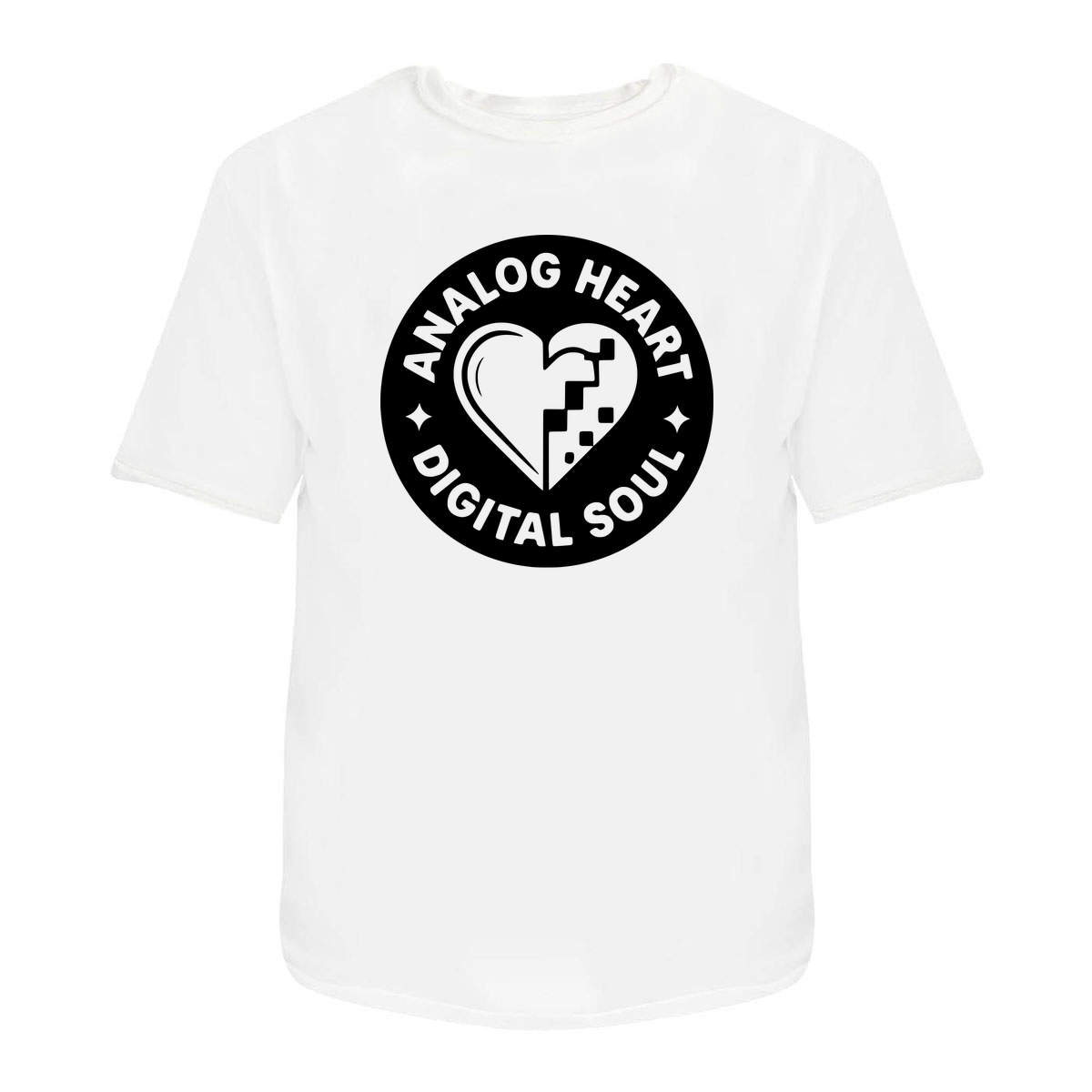 'Analogue Heart, Digital Soul' Unisex T-Shirt -  100 % Cotton, White, M (TA00367789)
