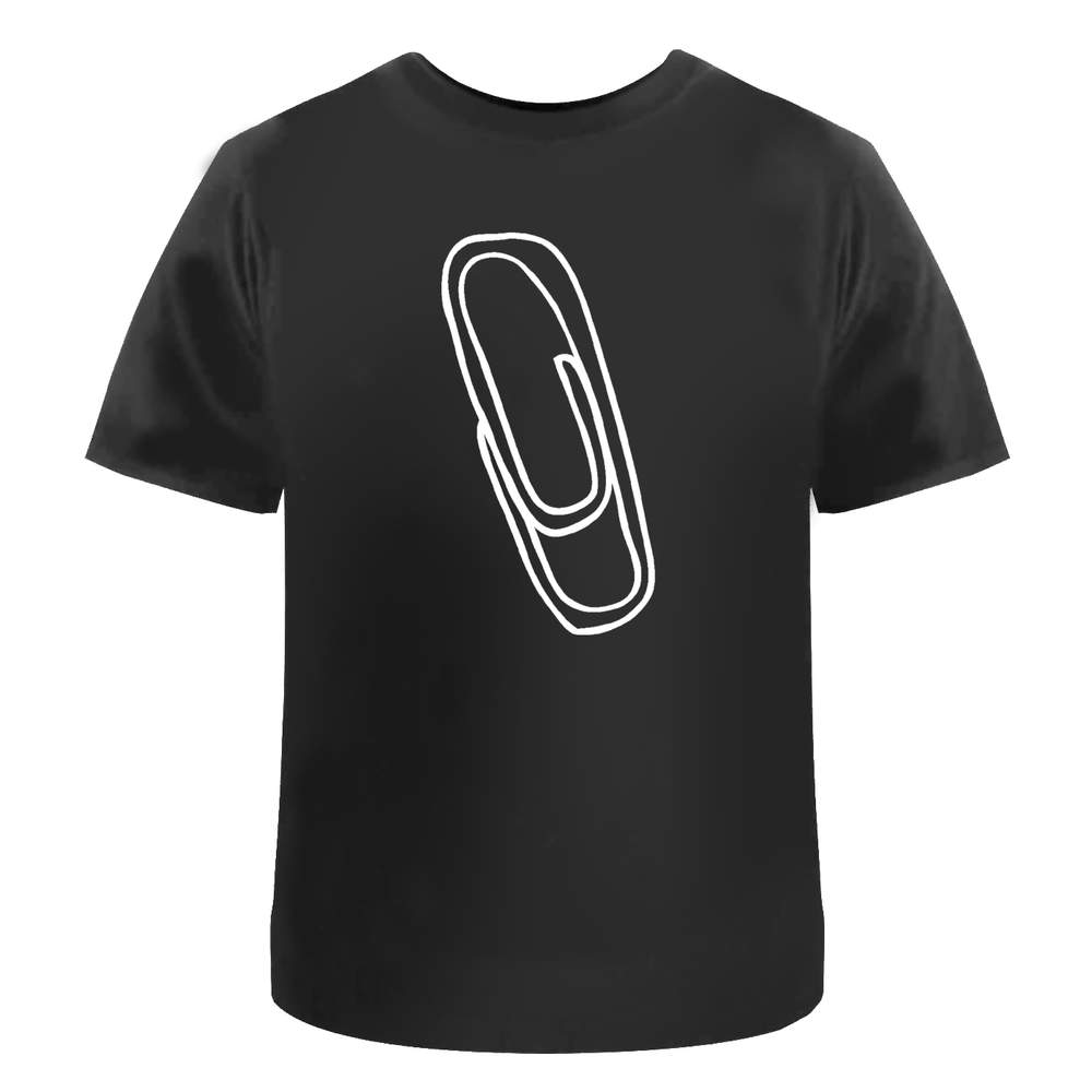 'Paper Clip' Unisex T-Shirt - 100 % Cotton, Black, M (TA00107458)