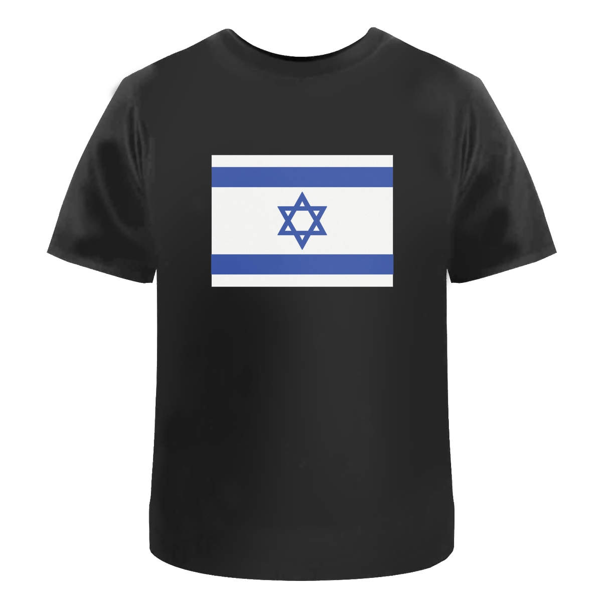 'Israel Flag' Unisex T-Shirt -  100 % Cotton, Black, M (TA00127414)