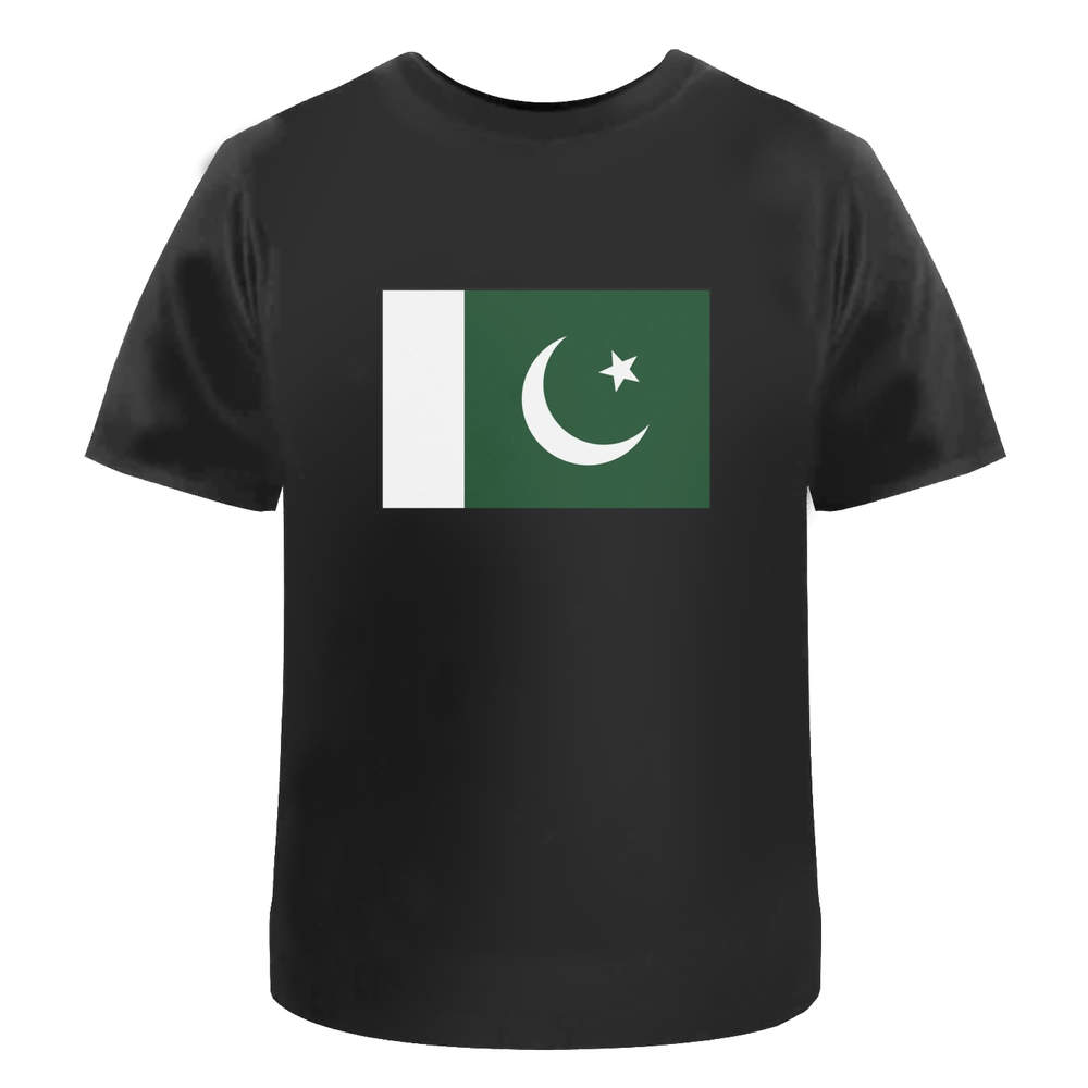 'Pakistan Flag' Unisex T-Shirt - 100 % Cotton, Black, M (TA00127514)