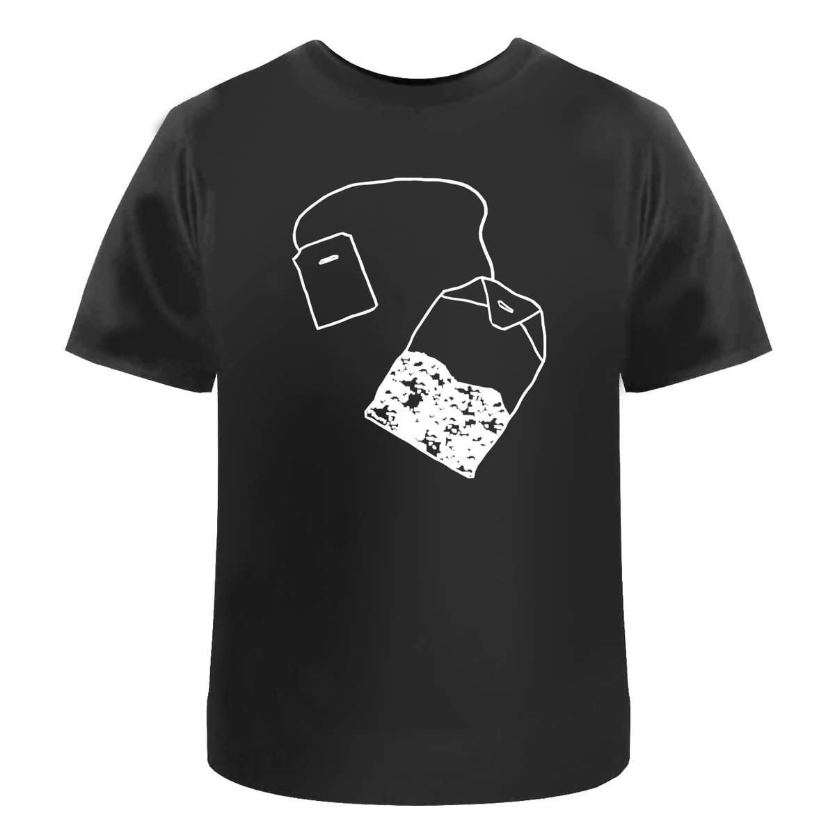 'Tea Bag' Unisex T-Shirt - Black, M - Graphic Tee, 100% Cotton Short Sleeve Top for Men and Women (TA00138234)