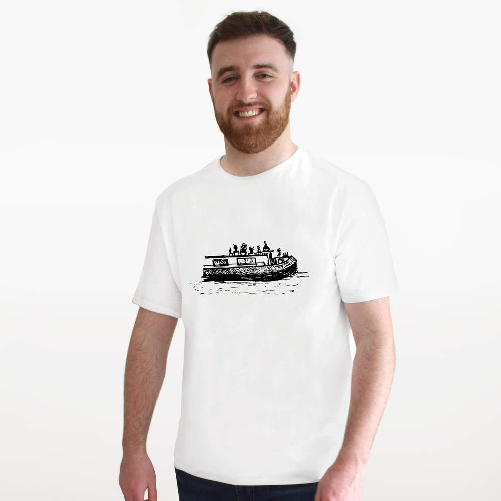 T-shirt unisexe « Canal Boat » - 100 achats % coton (S-XXL) (TA005572)