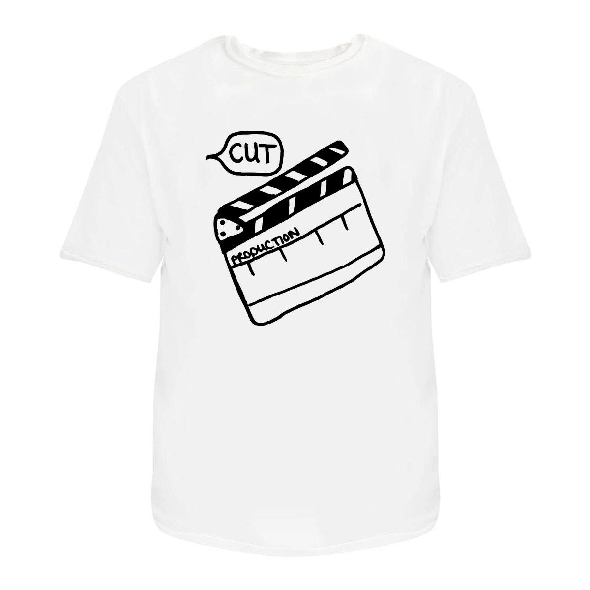 'Directors Clapper Board' Unisex T-Shirt - White, S - Graphic Tee, 100% Cotton Short Sleeve Top for Men and Women (TA00015433)