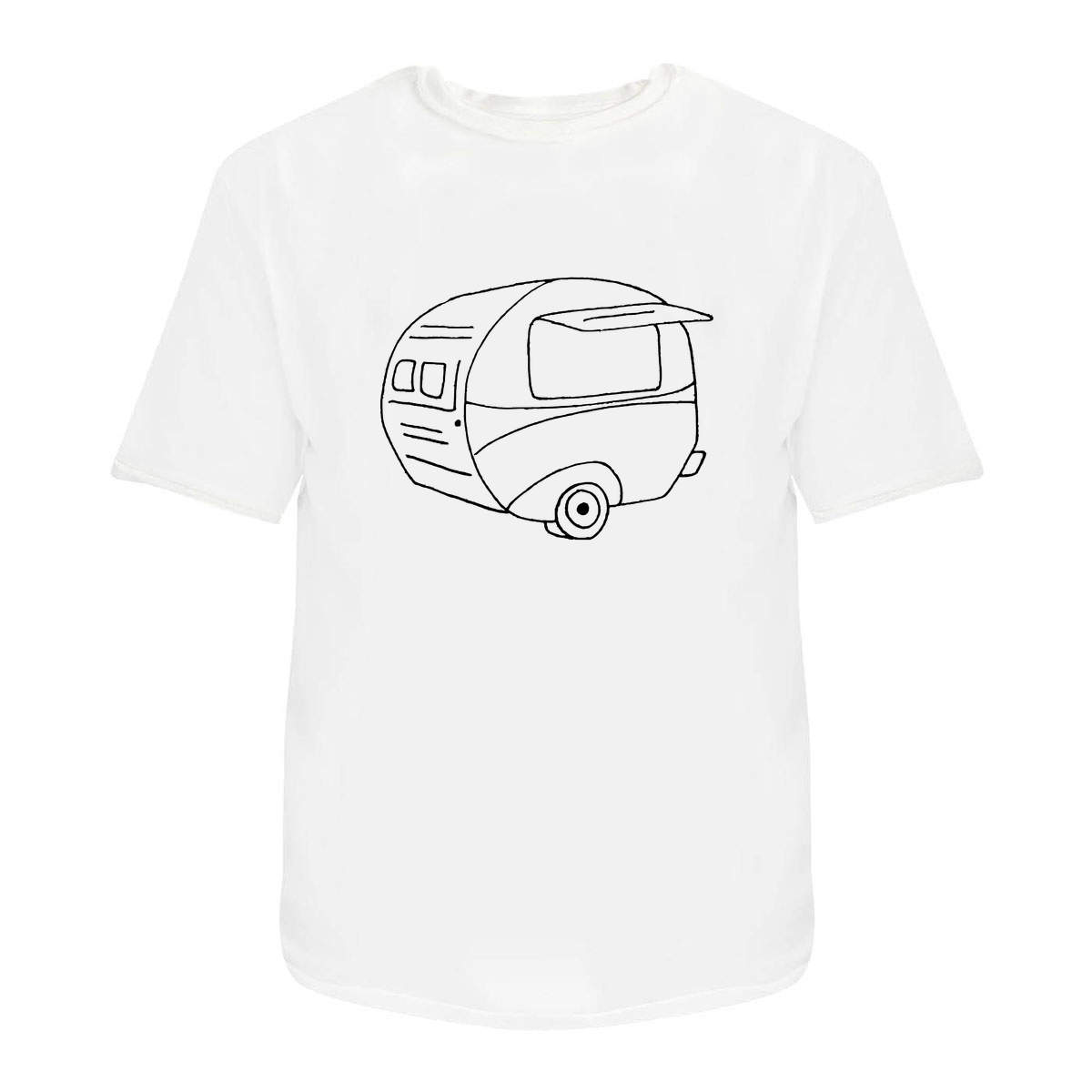 'Caravan' Unisex T-Shirt - White, S - Graphic Tee, 100% Cotton Short Sleeve Top for Men and Women (TA00035785)