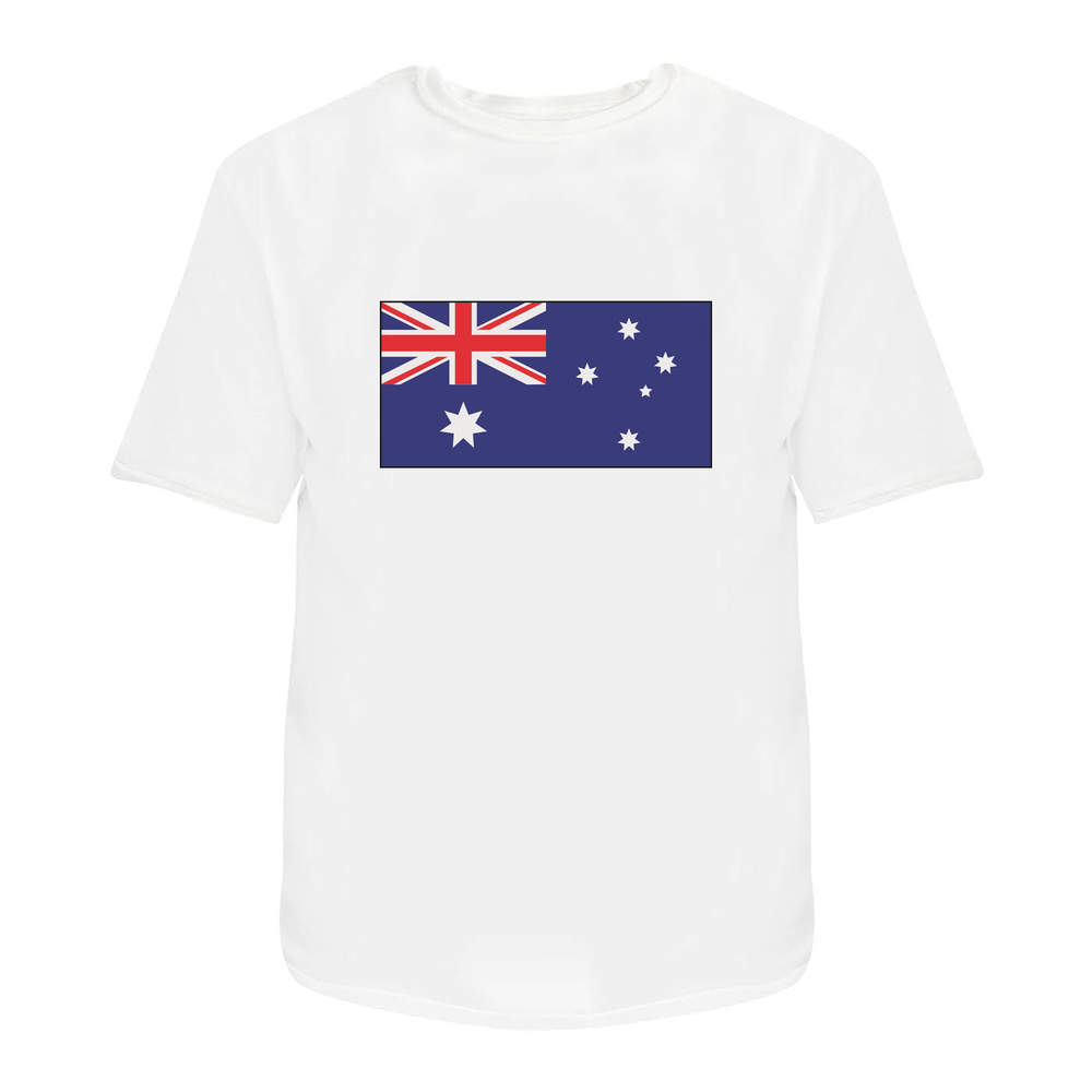'Australian Flag' Unisex T-Shirt - 100 % Cotton, White, S (TA00040005)