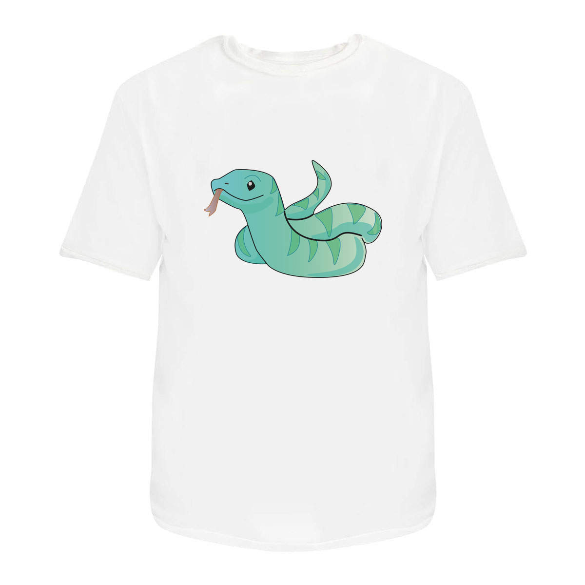 'Green Snake' Unisex T-Shirt -  100 % Cotton, White, S (TA00072085)