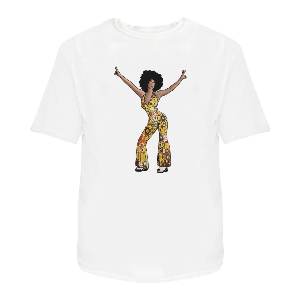 'Disco Dancer' Unisex T-Shirt -  100 % Cotton, White, S (TA00081241)