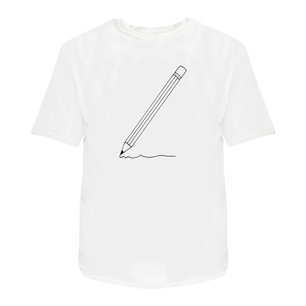 'Drawing Pencil' Unisex T-Shirt - 100 % Cotton, White, S (TA00092013)