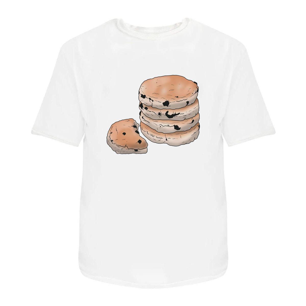 'Welsh Cakes' Unisex T-Shirt - White, S - Graphic Tee, 100% Cotton Short Sleeve Top for Men and Women (TA00187924)