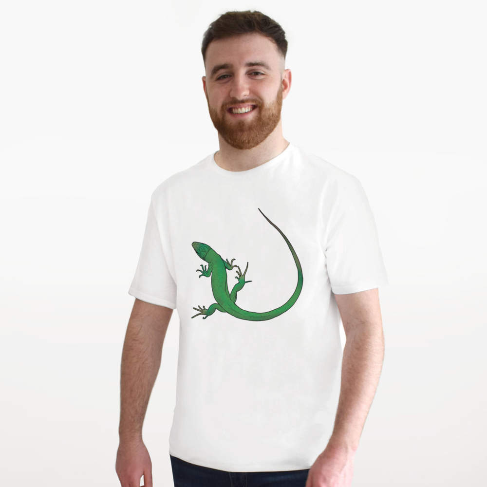 'Curled Green Lizard' Unisex T-Shirt - 100% Cotton (S-XXL) (TA042532) - Picture 13 of 15