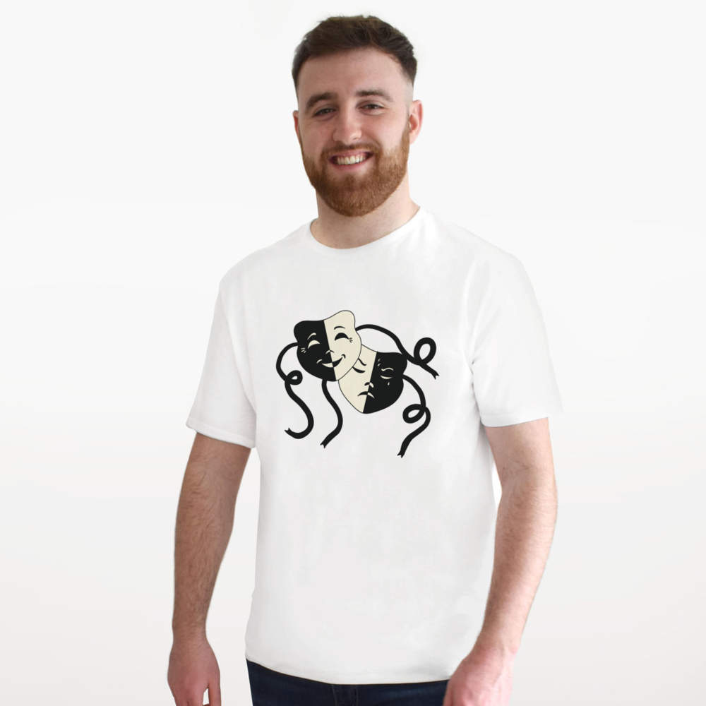 'Comedy and Tragedy Masks' Unisex T-Shirt - 100% Cotton (S-XXL) (TA043431) - Picture 8 of 10