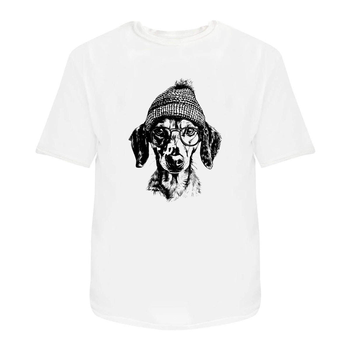 'Daschund Wearing Glasses' Unisex T-Shirt -  100% Cotton (S-XXL) (TA048801)