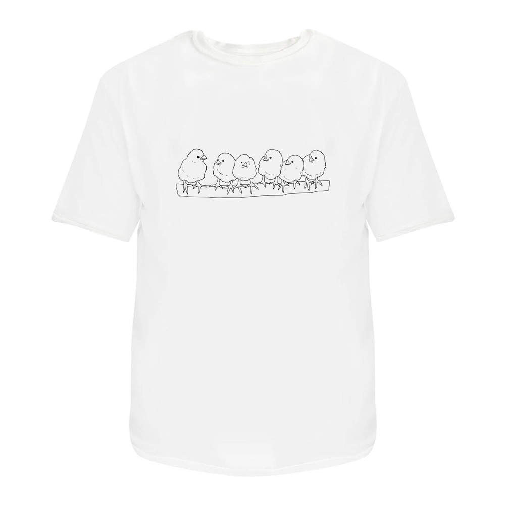 'Cute Chicks in a Row' Unisex T-Shirt - 100% Cotton (S-XXL) (TA054622)