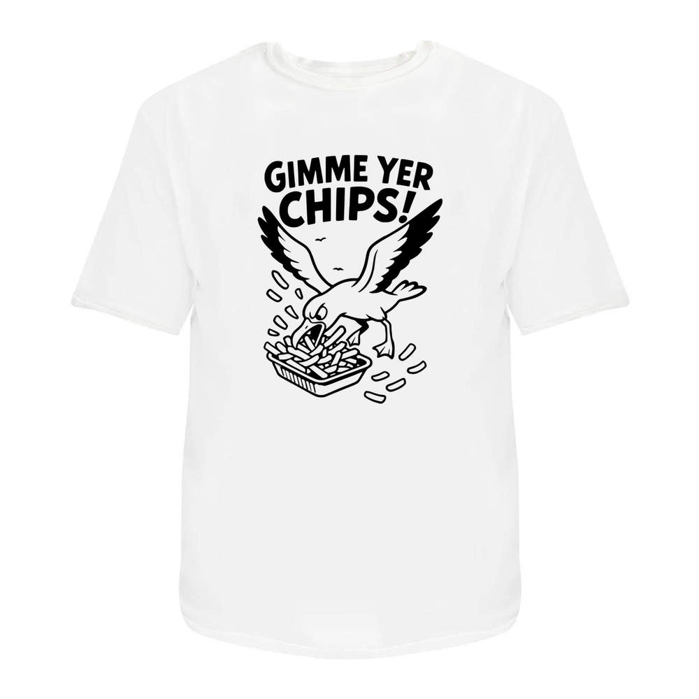 'Gimme Your Chips Seagull' Unisex T-Shirt - 100% Cotton (S-XXL) (TA054907)