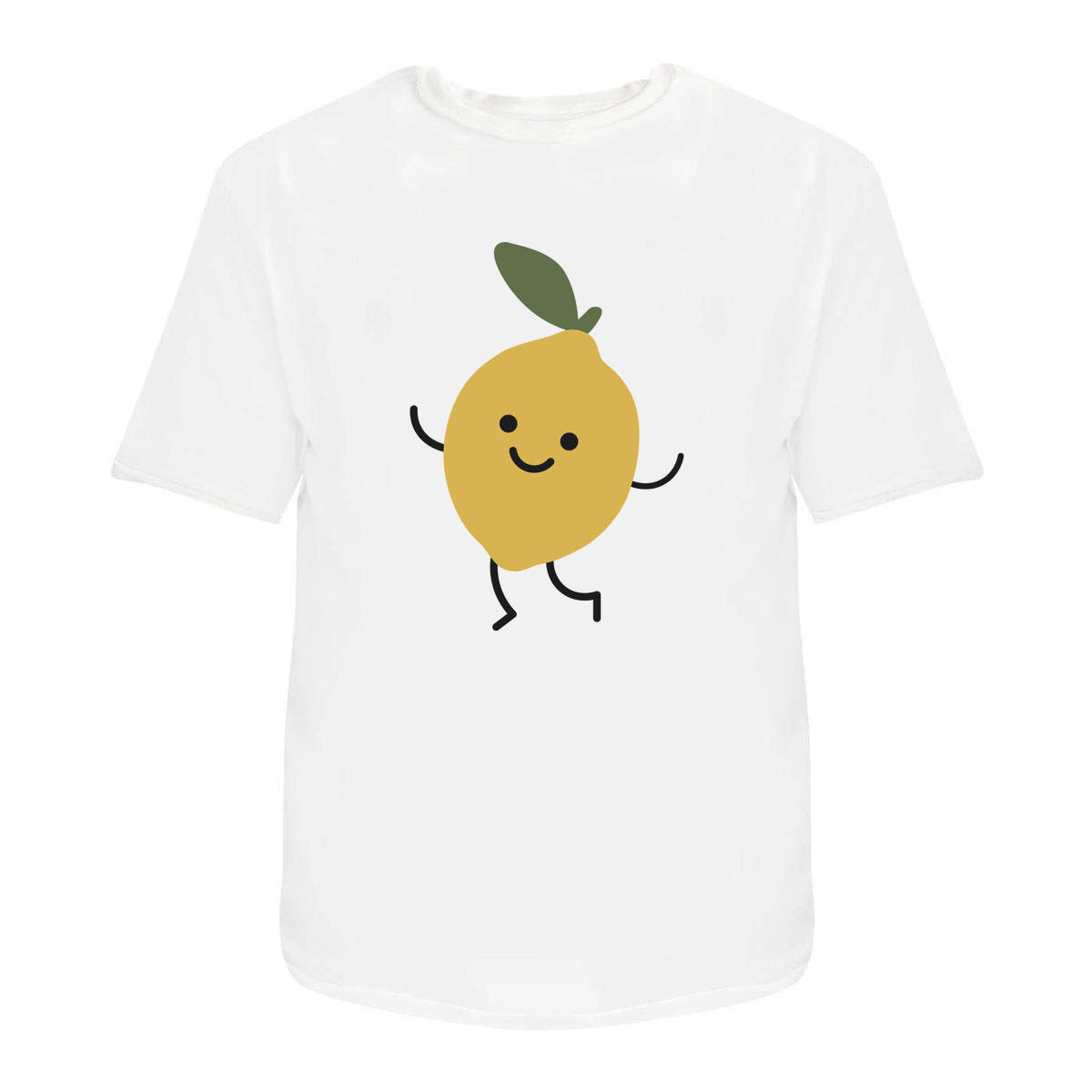 'Happy Lemon' Unisex Cotton T-Shirt - Graphic Tee / Short Sleeve Top for Men and Women (TA055009)