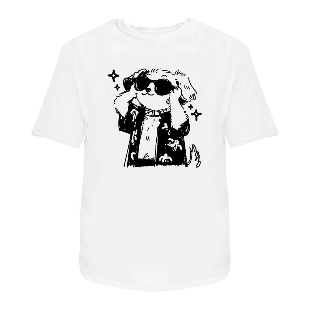 'Cool Dog Wearing sunglasses' Unisex T-Shirt - 100% Cotton (S-XXL) (TA056511)