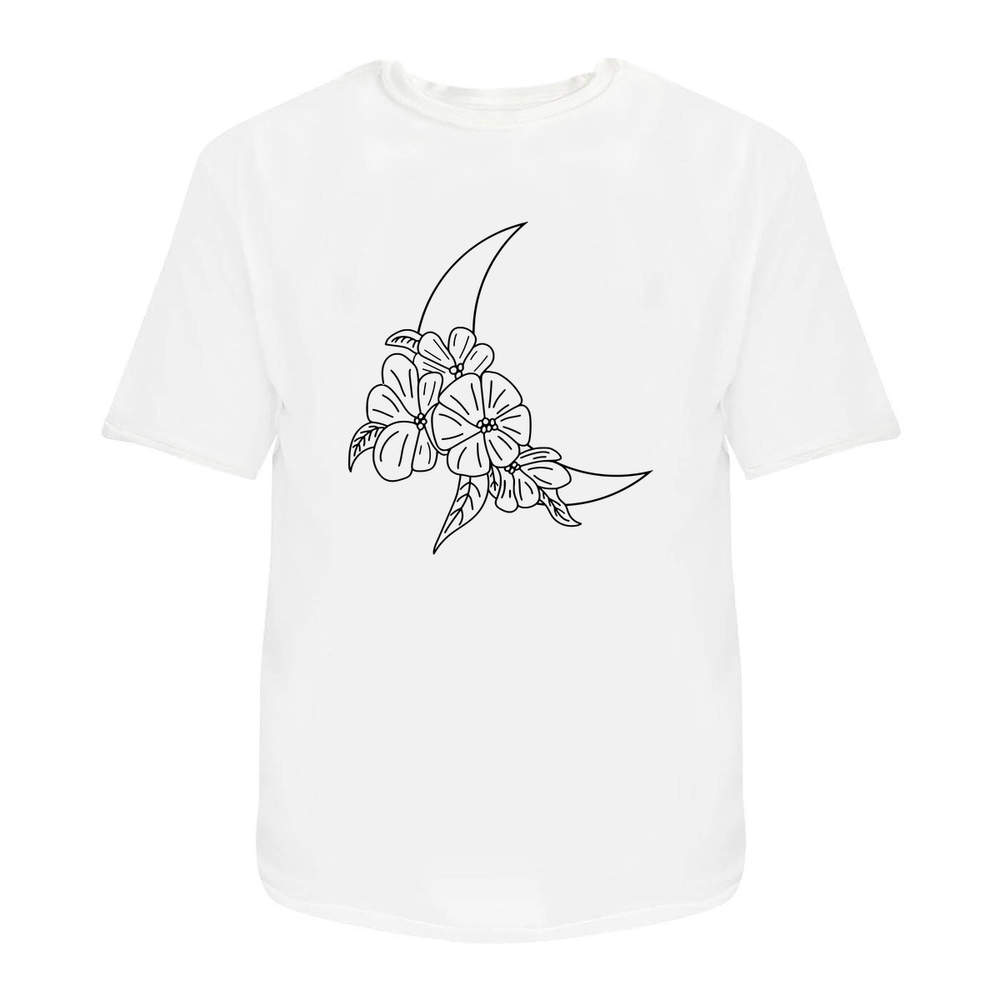 'Moon & Flowers' Unisex T-Shirt - 100% Cotton (S-XXL) (TA057255)