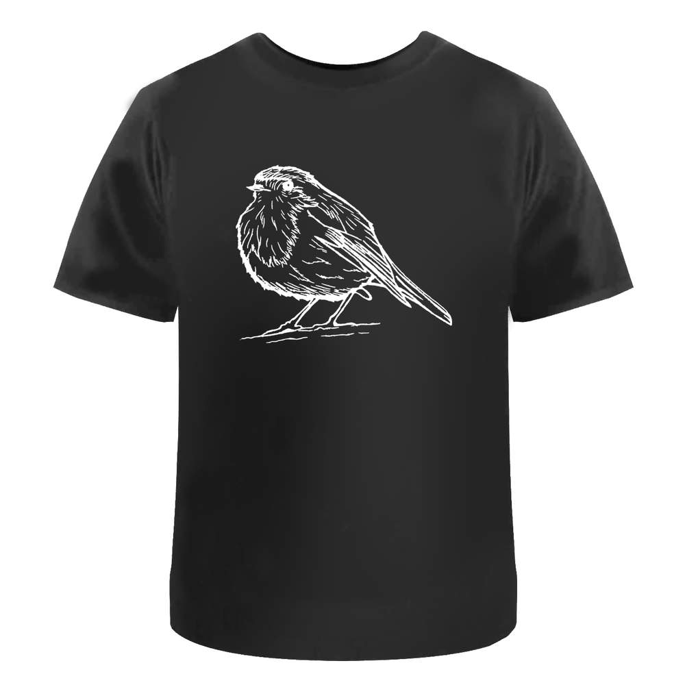 'Cute Robin Bird' Unisex T-Shirt - Detailed Songbird Garden Wildlife Drawing - 100% Cotton (S-XXL) (TA015263)