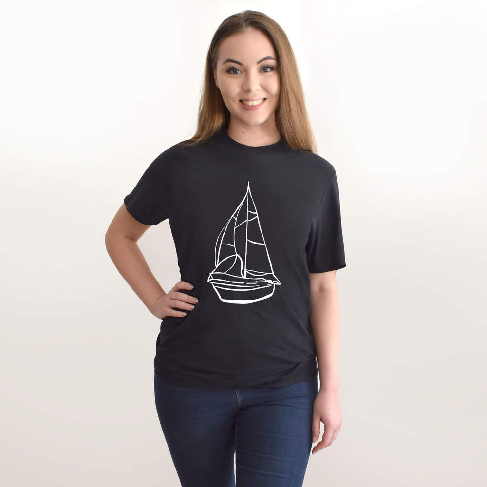 T-shirt unisexe « Voilier » - 100 % coton (S-XXL) vente en gros (TA015689)