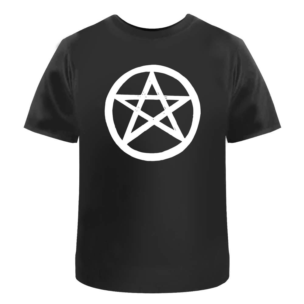 'Pentagram Star' Unisex T-Shirt - Mystical Occult Geometry Star Outline - 100% Cotton (S-XXL) (TA017740)
