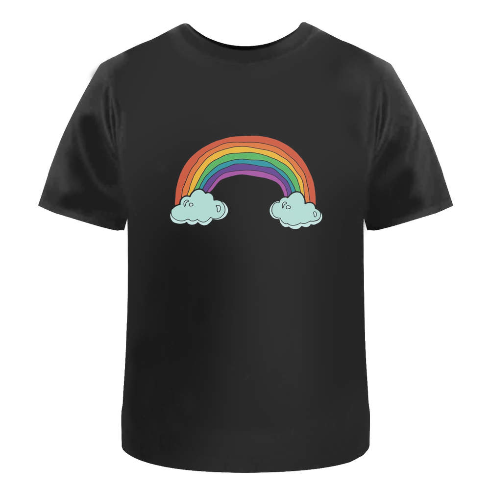 'Rainbow & Clouds' Unisex T-Shirt - 100% Cotton (S-XXL) (TA024889)